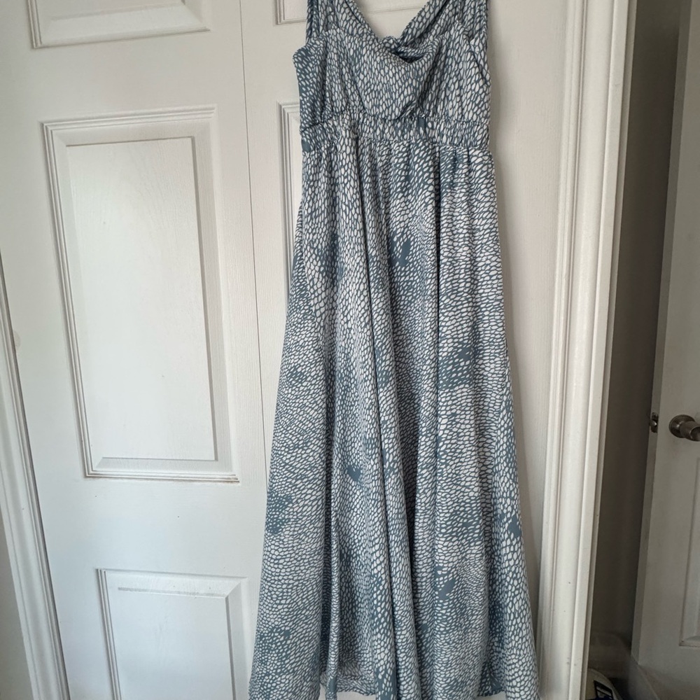 Blue and White Maxi Dress